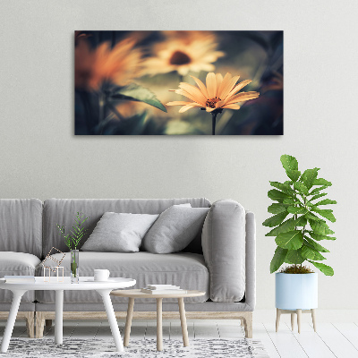 Cuadro canvas moderno de gran formato horizontal flor de primavera