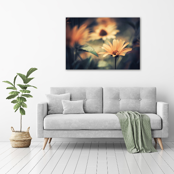 Cuadro canvas moderno de gran formato horizontal flor de primavera