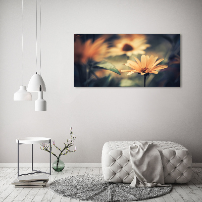 Cuadro canvas moderno de gran formato horizontal flor de primavera