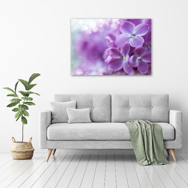 Fotocuadro en lienzo de alta calidad horizontal flores lilas