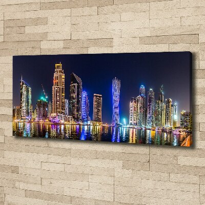 Foto en lienzo con acabado profesional horizontal Dubái de noche