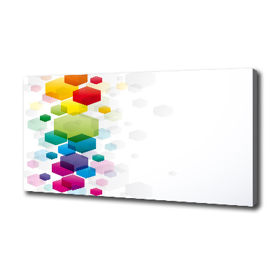 Cuadro canvas moderno de gran formato horizontal Cubos de colores