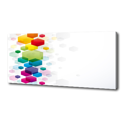 Cuadro canvas moderno de gran formato horizontal Cubos de colores