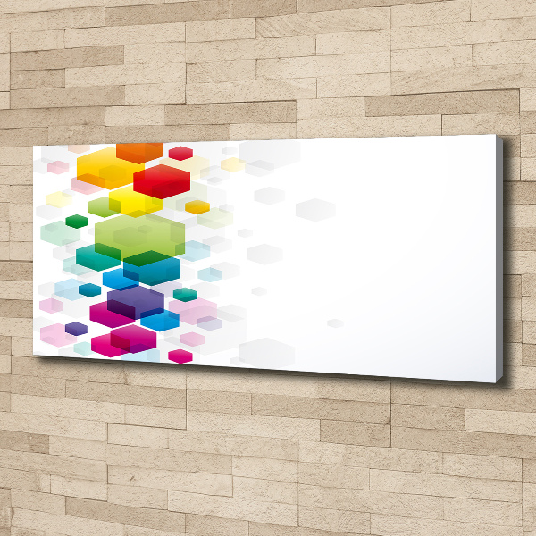 Cuadro canvas moderno de gran formato horizontal Cubos de colores