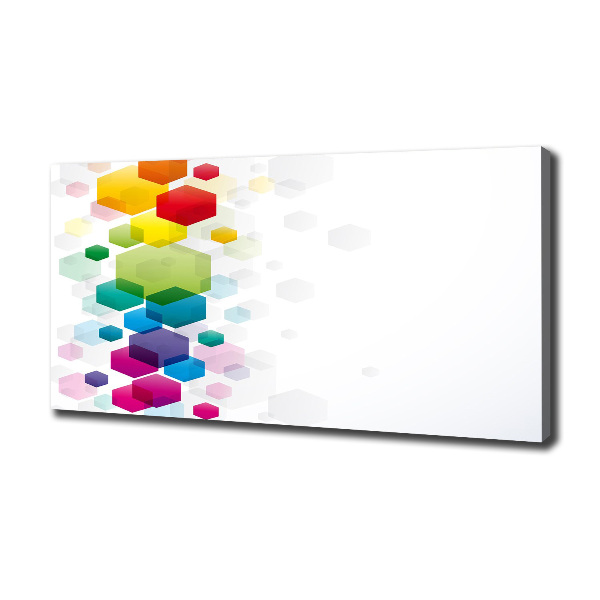 Cuadro canvas moderno de gran formato horizontal Cubos de colores