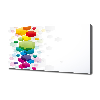 Cuadro canvas moderno de gran formato horizontal Cubos de colores
