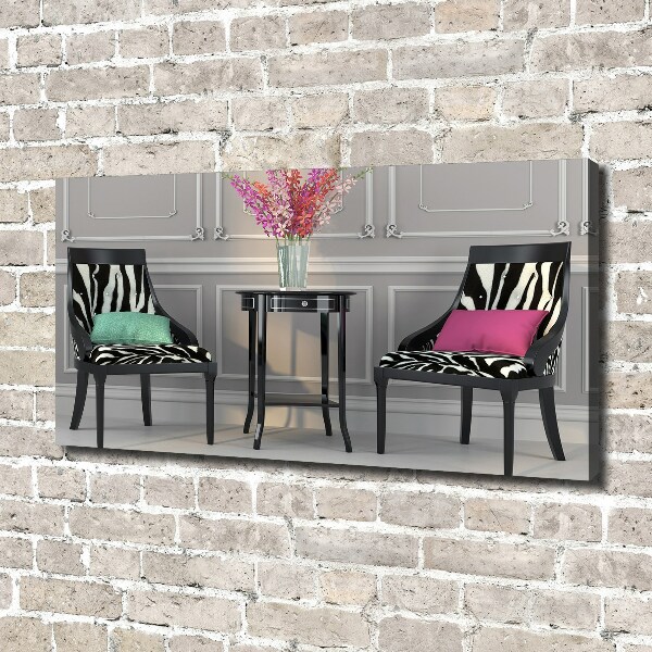 Cuadro canvas moderno de gran formato horizontal Dos sillas