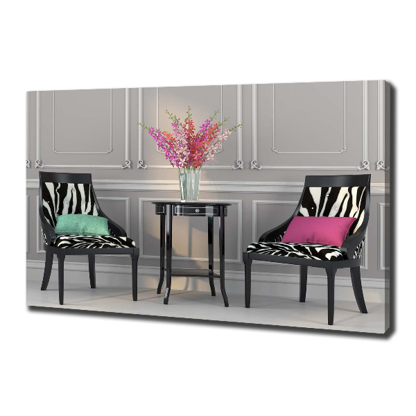 Cuadro canvas moderno de gran formato horizontal Dos sillas