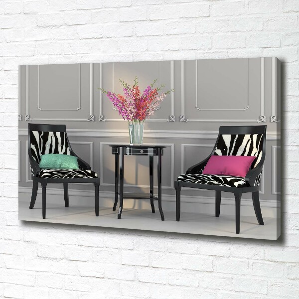 Cuadro canvas moderno de gran formato horizontal Dos sillas