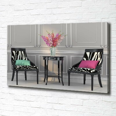 Cuadro canvas moderno de gran formato horizontal Dos sillas