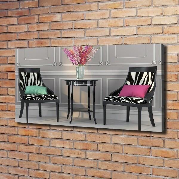 Cuadro canvas moderno de gran formato horizontal Dos sillas