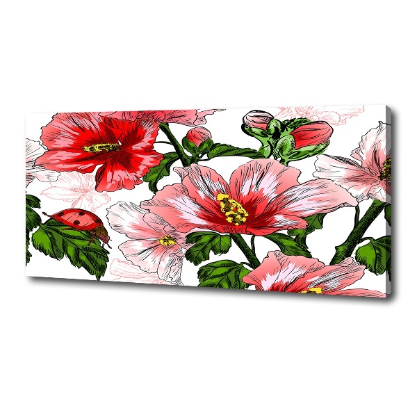 Cuadro canvas con impresión uv duradera horizontal Hibisco