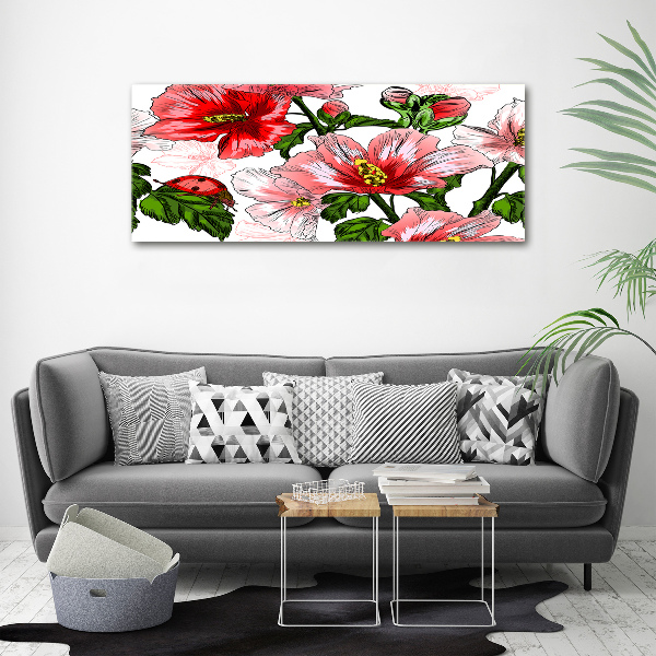 Cuadro canvas con impresión uv duradera horizontal Hibisco