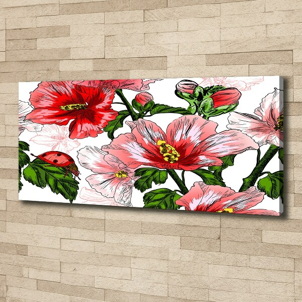 Cuadro canvas con impresión uv duradera horizontal Hibisco
