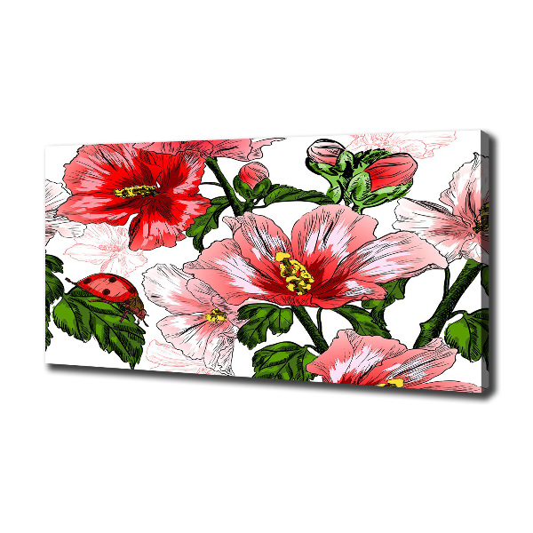 Cuadro canvas con impresión uv duradera horizontal Hibisco