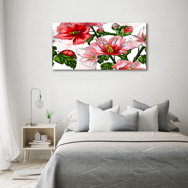 Cuadro canvas con impresión uv duradera horizontal Hibisco