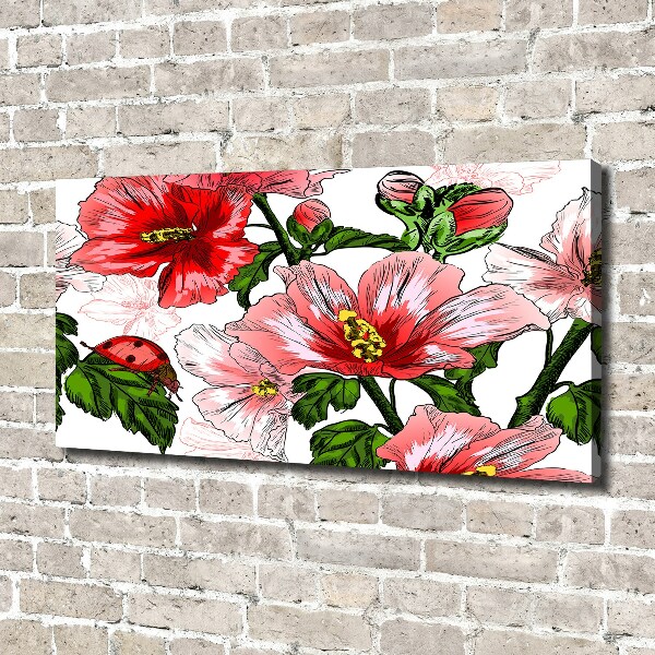 Cuadro canvas con impresión uv duradera horizontal Hibisco