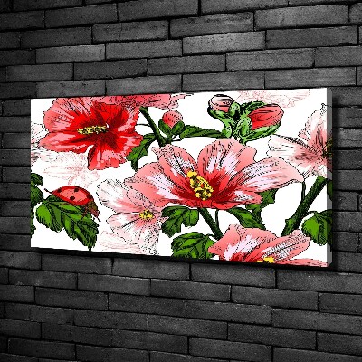 Cuadro canvas con impresión uv duradera horizontal Hibisco