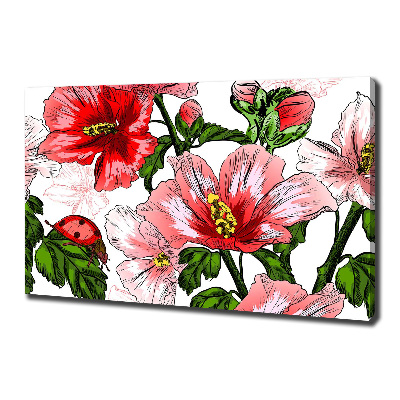 Cuadro canvas con impresión uv duradera horizontal Hibisco
