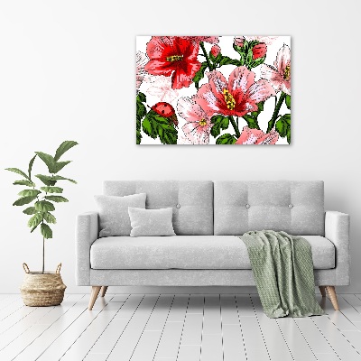 Cuadro canvas con impresión uv duradera horizontal Hibisco