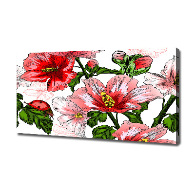 Cuadro canvas con impresión uv duradera horizontal Hibisco