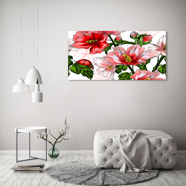Cuadro canvas con impresión uv duradera horizontal Hibisco