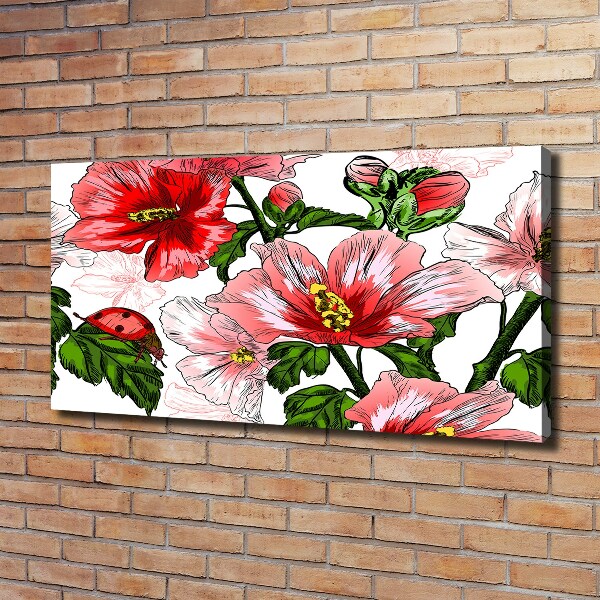 Cuadro canvas con impresión uv duradera horizontal Hibisco