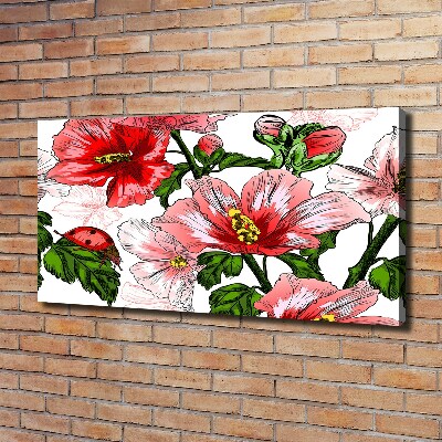 Cuadro canvas con impresión uv duradera horizontal Hibisco