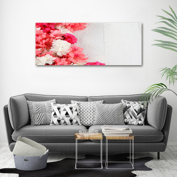 Cuadro canvas moderno de gran formato horizontal Flores