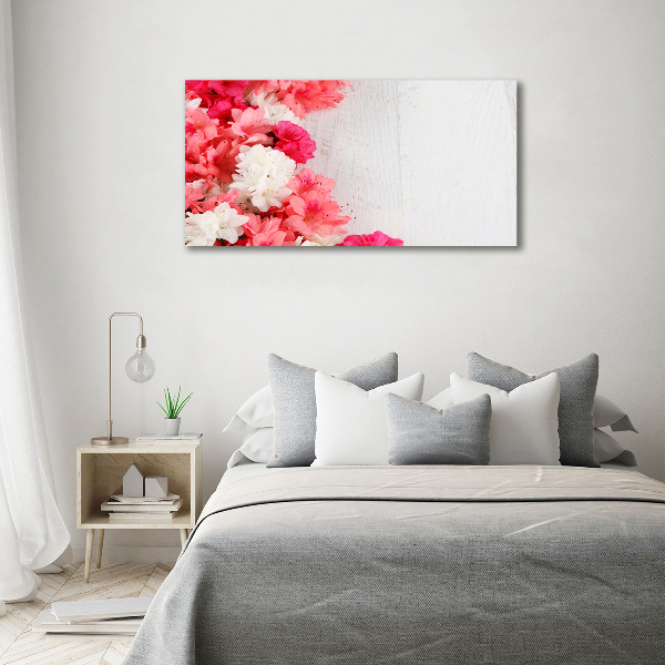 Cuadro canvas moderno de gran formato horizontal Flores