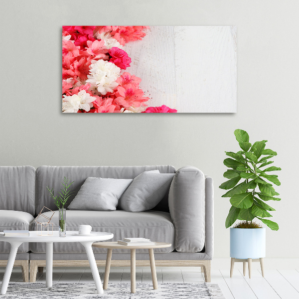 Cuadro canvas moderno de gran formato horizontal Flores