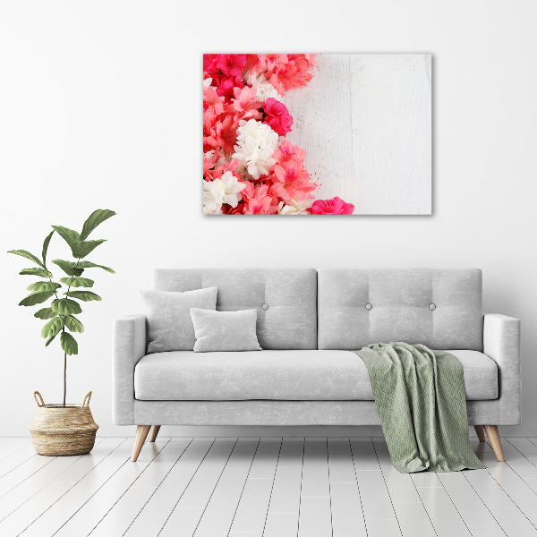 Cuadro canvas moderno de gran formato horizontal Flores