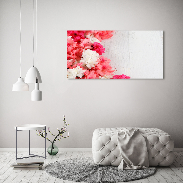 Cuadro canvas moderno de gran formato horizontal Flores