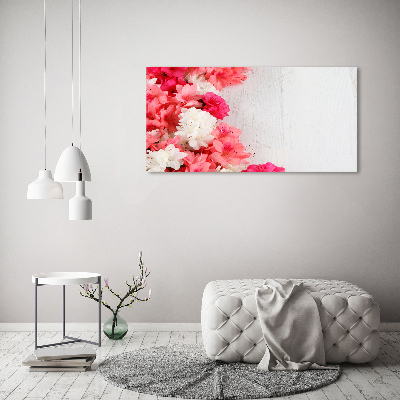 Cuadro canvas moderno de gran formato horizontal Flores