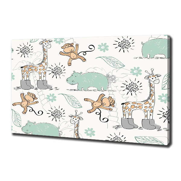 Cuadro canvas moderno de gran formato horizontal Animales