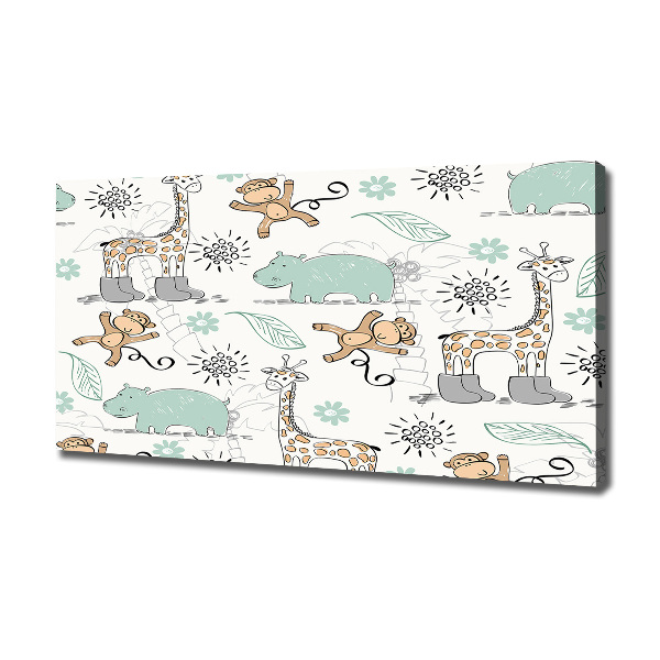 Cuadro canvas moderno de gran formato horizontal Animales