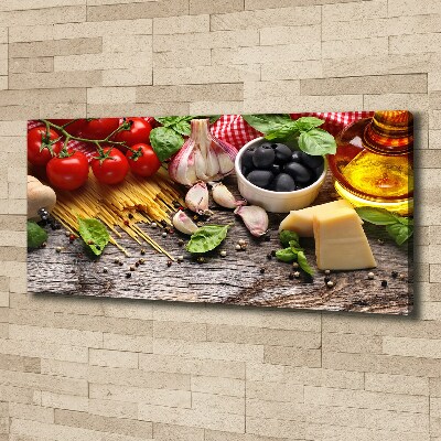 Cuadro canvas con impresión uv duradera horizontal comida italiana