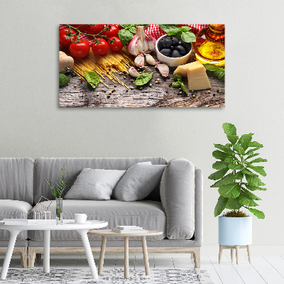 Cuadro canvas con impresión uv duradera horizontal comida italiana