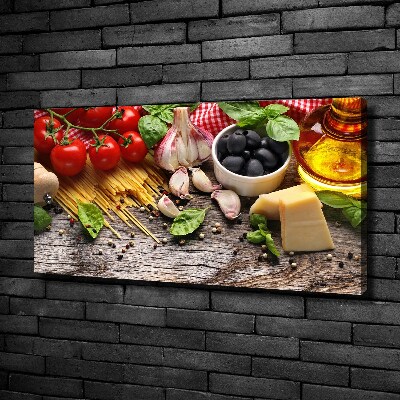 Cuadro canvas con impresión uv duradera horizontal comida italiana