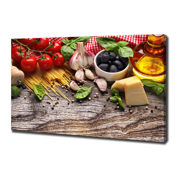 Cuadro canvas con impresión uv duradera horizontal comida italiana