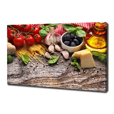 Cuadro canvas con impresión uv duradera horizontal comida italiana