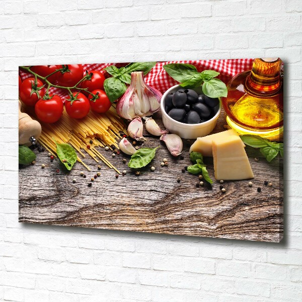Cuadro canvas con impresión uv duradera horizontal comida italiana