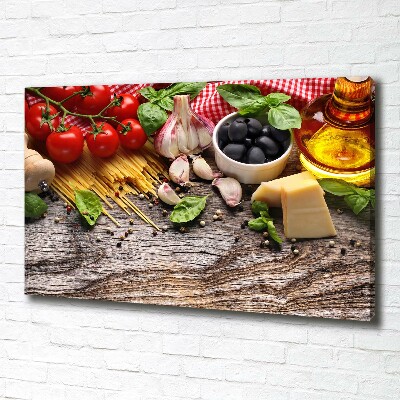 Cuadro canvas con impresión uv duradera horizontal comida italiana