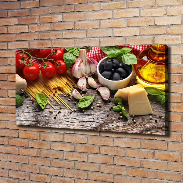 Cuadro canvas con impresión uv duradera horizontal comida italiana