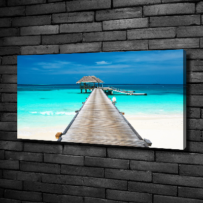 Cuadro canvas moderno de gran formato horizontal Muelle de madera