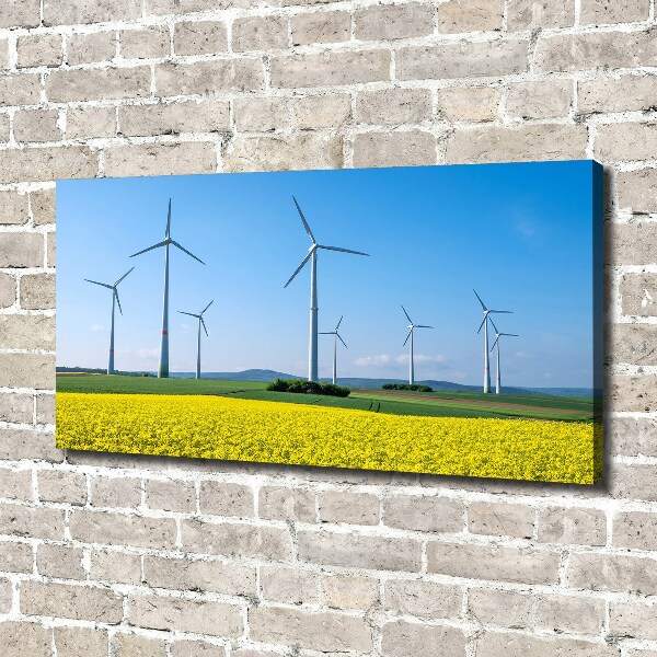 Foto en lienzo con acabado profesional horizontal Molinos de viento en el campo