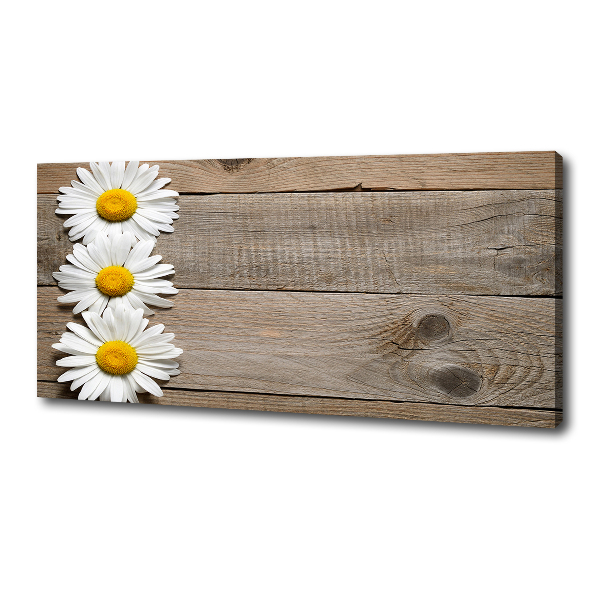 Cuadro canvas con impresión uv duradera horizontal Madera de margaritas