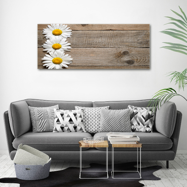 Cuadro canvas con impresión uv duradera horizontal Madera de margaritas