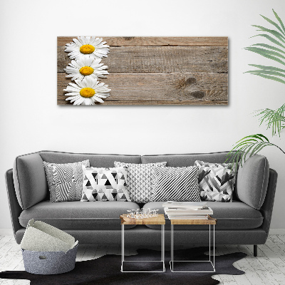 Cuadro canvas con impresión uv duradera horizontal Madera de margaritas