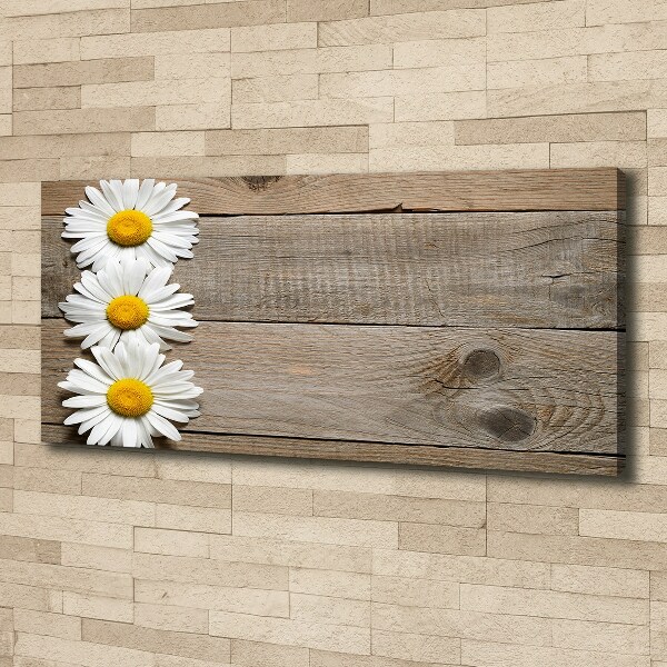 Cuadro canvas con impresión uv duradera horizontal Madera de margaritas